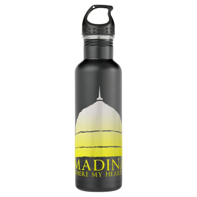 Madina Where My Heart Is - Islamic Pilgrimage Musl 710 Ml Water Bottle (Front)