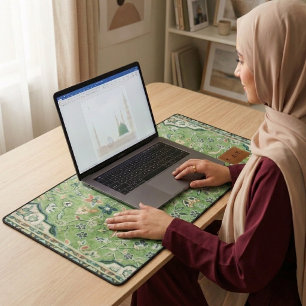 Madinah Masjid Nabawi Carpet-print Green Desk Mat