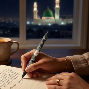 Madinah Masjid Nabawi Rawdah Green Carpet Black Ink Pen