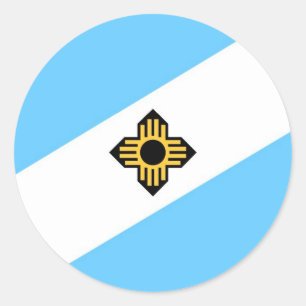 Madison city flag  Wisconsin state America country Classic Round Sticker