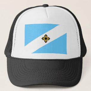 Madison city flag  Wisconsin state America country Trucker Hat