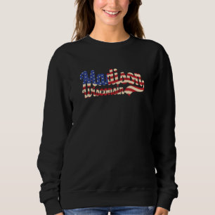 Madison City Wisconsin American Flag Sweatshirt