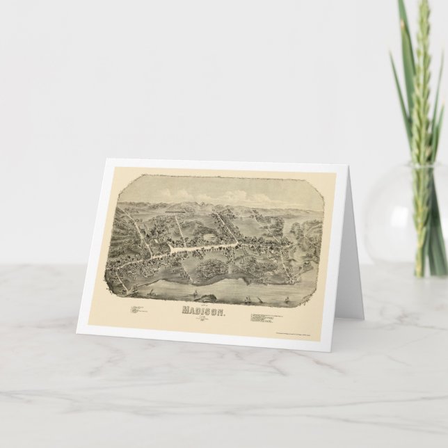 Madison, CT Panoramic Map - 1881 Card (Front)