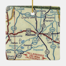 Madison Florida Vintage Map