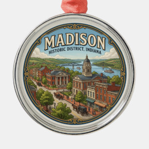 Madison Historic District Indiana Metal Tree Decoration