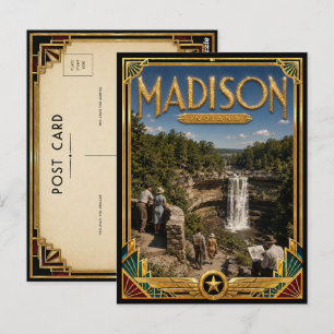 Madison Indiana Vintage Art Deco Golden Age Postcard