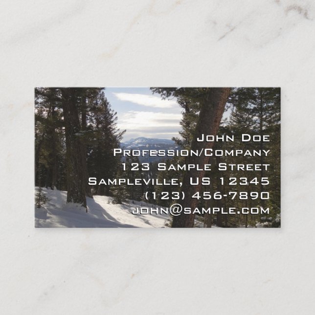 Madison Mountains in Winter in Montana Business Card (Front)