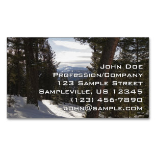 Madison Mountains in Winter in Montana Magnetic Business Card