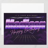 Madison Name First name pura retro card Birthday