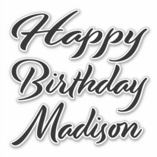 Madison Name Vorname black Sticker Geburtstag