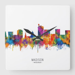 Madison USA Skyline Square Wall Clock