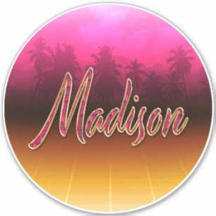 Madison Vorname Name golden pink Aufkleber Sticker