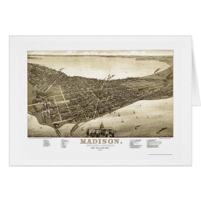 Madison, WI Panoramic Map - 1885b (Front Horizontal)