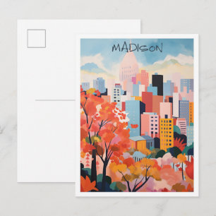 Madison Wisconsin Art Travel Postcard