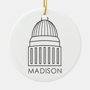 Madison Wisconsin Capitol Building Ceramic Tree Decoration
