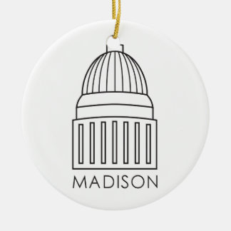 Madison Wisconsin Capitol Building Ceramic Tree Decoration