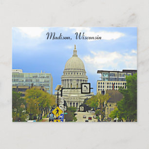 Madison, Wisconsin Capitol Building Photography Postcard