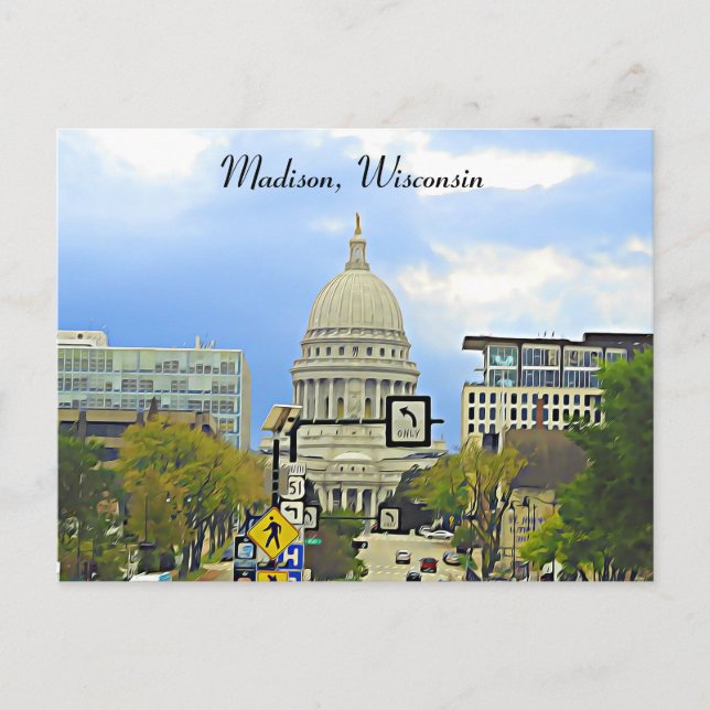 Madison, Wisconsin Capitol Building Photography  Postcard (Front)
