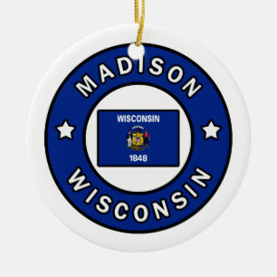 Madison Wisconsin Ceramic Tree Decoration