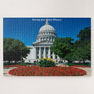 Madison Wisconsin. Christmas Greetings Jigsaw Puzz Jigsaw Puzzle
