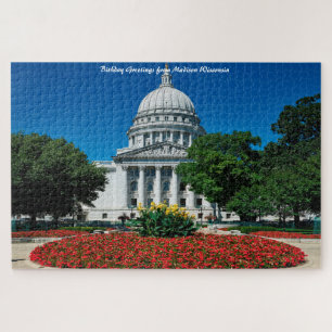 Madison Wisconsin. Christmas Greetings Jigsaw Puzz Jigsaw Puzzle