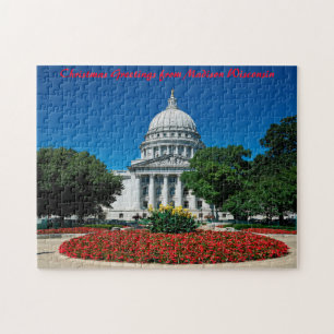 Madison Wisconsin. Christmas Greetings Jigsaw Puzzle