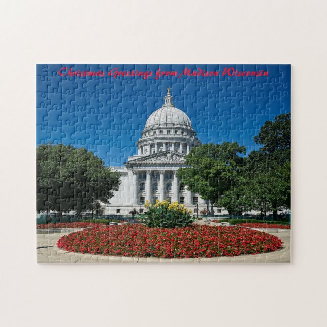 Madison Wisconsin. Christmas Greetings Jigsaw Puzzle (Horizontal)