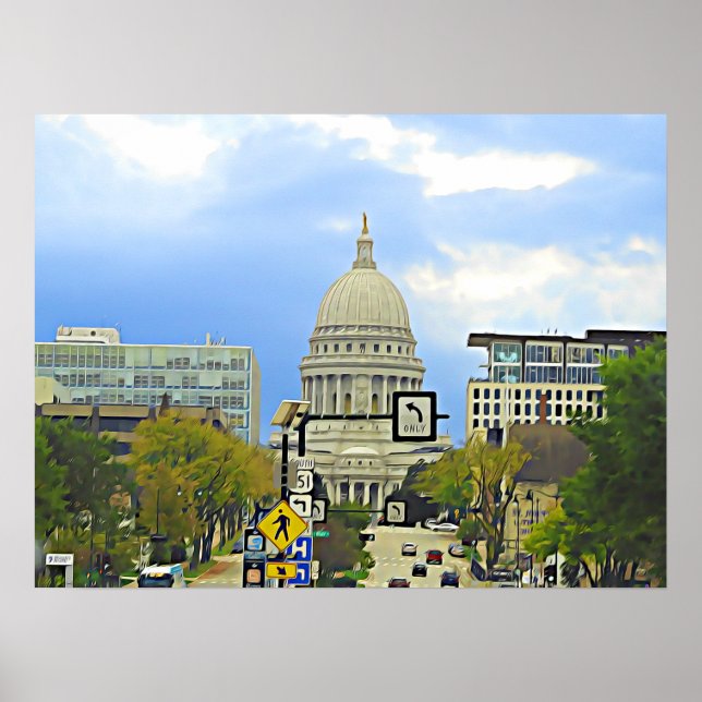 Madison Wisconsin, Digital Art, Wall Art (Front)