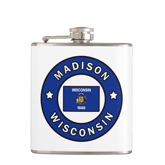 Madison Wisconsin Hip Flask (Front)