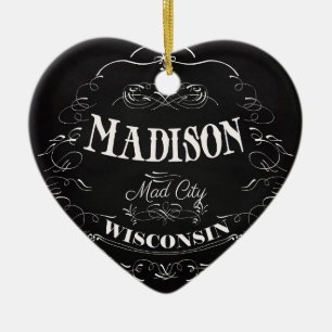 Madison, Wisconsin - Mad City Ceramic Tree Decoration