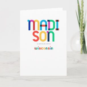 Madison Wisconsin Mid Century, Pop Art, Card