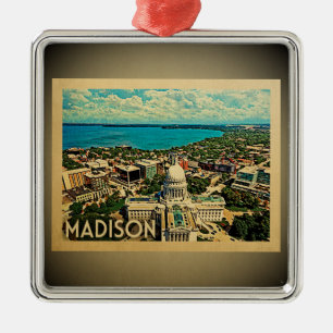 Madison Wisconsin Ornament Vintage Travel