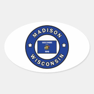 Madison Wisconsin Oval Sticker