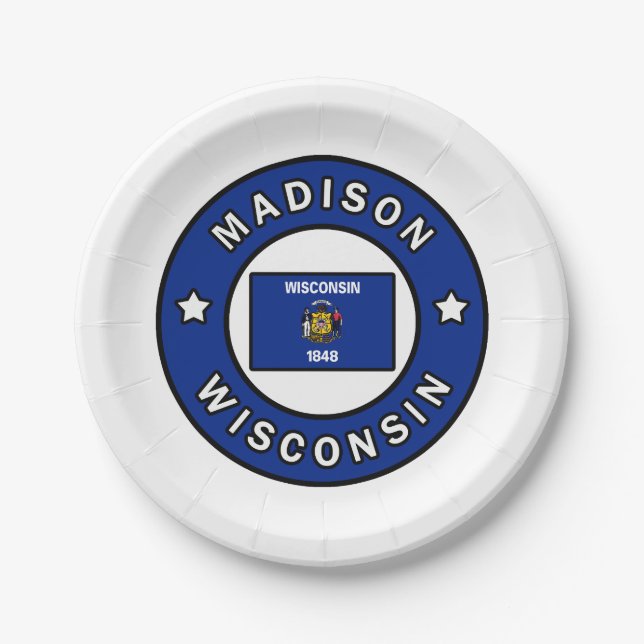 Madison Wisconsin Paper Plate (Front)
