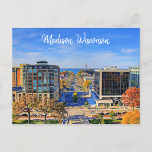 Madison, Wisconsin Postcard Sky View