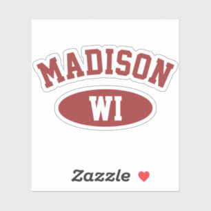 Madison, Wisconsin Retro Typography Vinyl Sticker