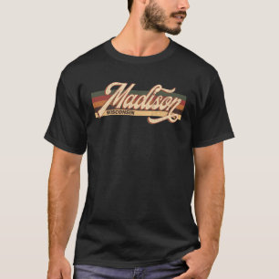 madison Wisconsin Retro Vintage 70s 80s Distressed T-Shirt