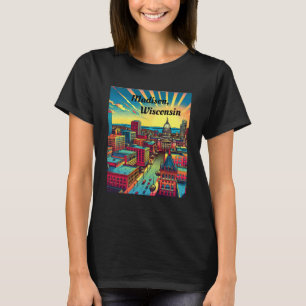 Madison, Wisconsin Skyline at Sunset T-Shirt