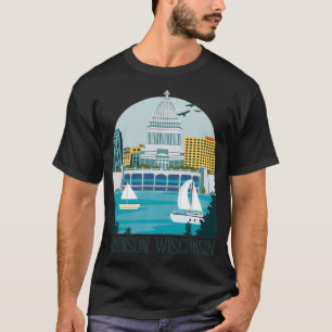 Madison Wisconsin Skyline Vintage Pullover 