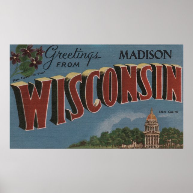 Madison, Wisconsin (State Capital/Flower) Poster (Front)