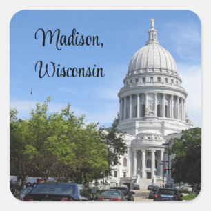 Madison, Wisconsin State Capitol  Square Sticker