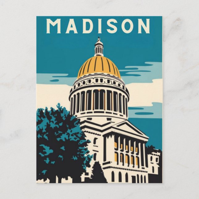 Madison, Wisconsin the Capitol Vintage Postcard (Front)