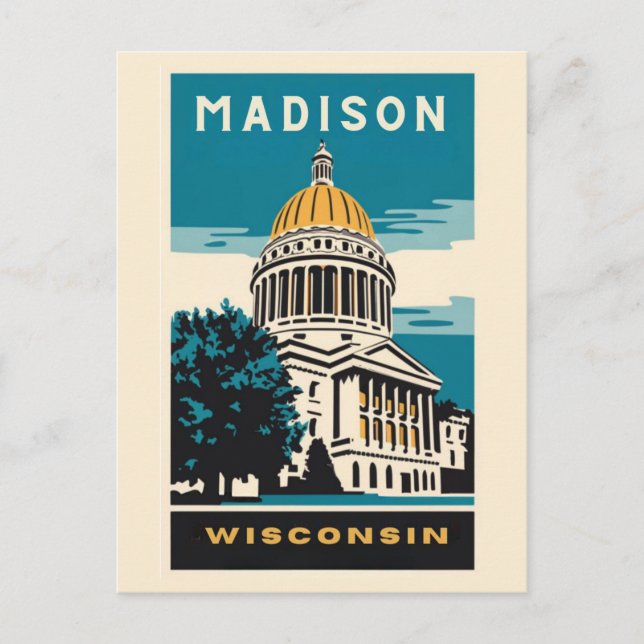 Madison, Wisconsin the Capitol Vintage Postcard (Front)