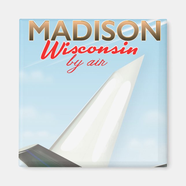 Madison Wisconsin USA Vintage flight poster Magnet (Front)