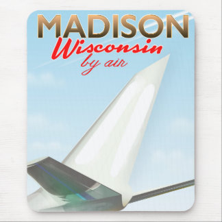 Madison Wisconsin USA Vintage flight poster Mouse Mat