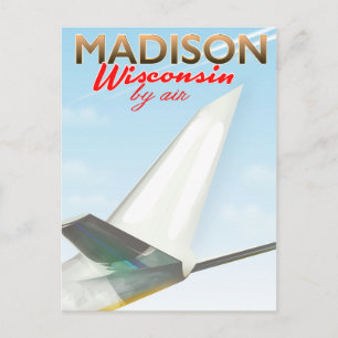 Madison Wisconsin USA Vintage flight poster Postcard