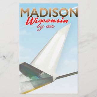 Madison Wisconsin USA Vintage flight poster Stationery