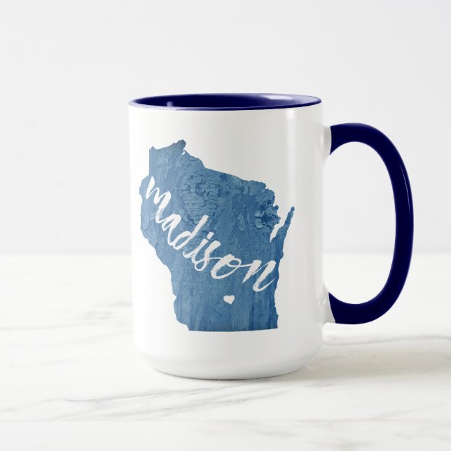 Madison, Wisconsin Wood Grain Mug (Right)