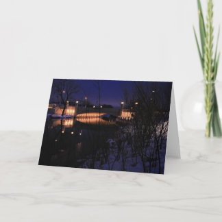 Madison Wisconsin Yahara River Bridge Winter Scene Holiday Card