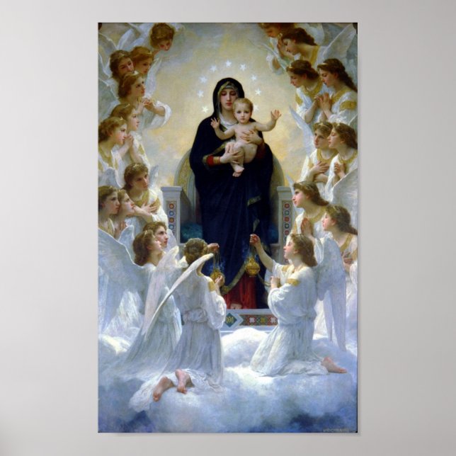 Madona Queen of Angels Bouguereau Regina Angelorum Poster (Front)